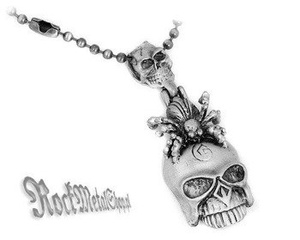 wisior SKULL AND SPIDER