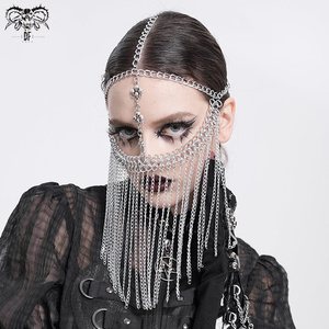 ozdoba / łańcuch na głowę DEVIL FASHION - GOTHIC PUNK SILVER SKULL