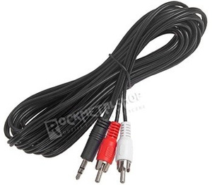 przewód audio 2 x RCA (cinch) - mały jack (3.5mm) stereo / 5m