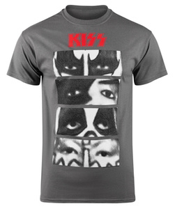 koszulka KISS - EYES COLLAGE szara