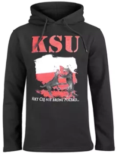 bluza KSU - NIKT CIĘ NIE BRONI POLSKO czarna, z kapturem