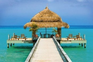 plakat POMOST- OCEAN- TROPIKI - RAJ - BUNGALOW