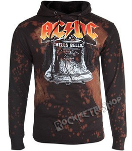 bluza AC/DC - HELLS BELLS, kangurka z kapturem barwiona