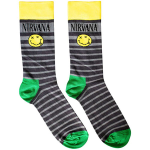 skarpetki NIRVANA - HAPPY FACE & LOGO STRIPES