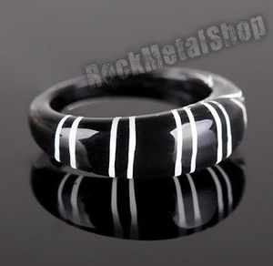 pierścień STRIPES czarny