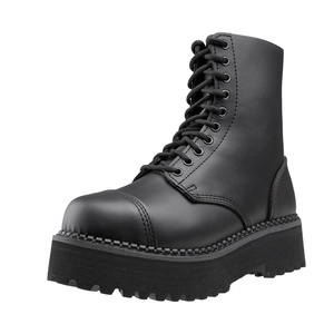 glany na wysokiej podeszwie BRANDIT - PLATEAU PHANTOM (10 dziurek - CZARNE)