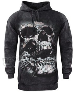 bluza THE MOUNTAIN - BREAKTHROUGH SKULL, kangurka z kapturem, barwiona