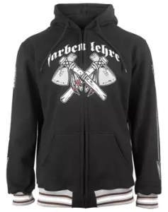 bluza rozpinana FARBEN LEHRE - INDIAN (black), z kapturem