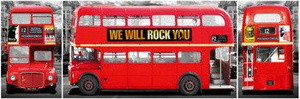 plakat panoramiczny LONDON - BUS TRIPTYCH