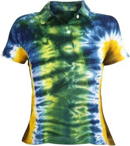 bluzka damska POLO barwiona GREEN/BLUE/YELLOW MIX
