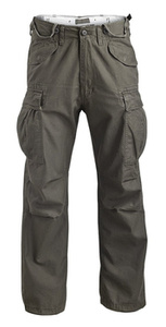 spodnie bojówki VINTAGE FATIGUES M65 WASHED oliwkowe