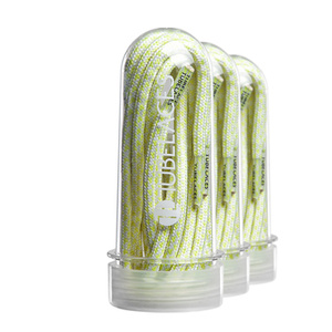sznurowadła TUBELACES - WHITE/NEON YELLOW (130 cm)