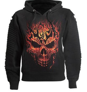bluza damska SKULL BLAST czarna, z kapturem