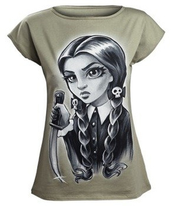 bluzka damska SPOOKY GIRL, oliwkowa