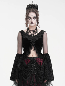 bluzka damska DEVIL FASHION - BLACK GOTHIC RETRO SEXY