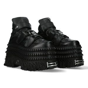 buty NEW ROCK CRUST NEGRO NEGRO, FIRE CASCO NEGRO ACERO + 3 ENTRESUELAS PICOS NEGRO, puntera, trasera y lateral tower [M-WALL285-C3]