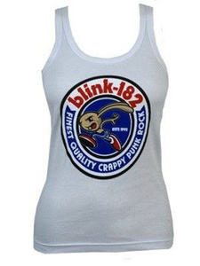 bluzka damska BLINK 182 - BUNNY SEAL ,na ramiączka (WHITE)