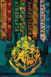 plakat HARRY POTTER - HOUSE FLAGS