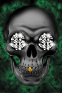 plakat CZASZKA - SKULL- HYBRID - BLING
