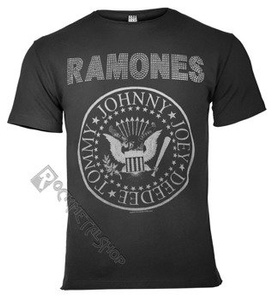 koszulka RAMONES - LOGO CHARCOAL, cyrkonie