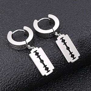 kolczyki RAZOR BLADE, silver