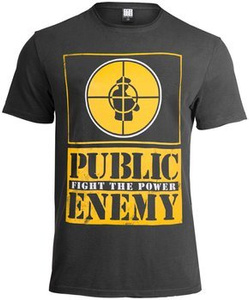 koszulka PUBLIC ENEMY - YELLOW FIGHT THE POWER ciemnoszara