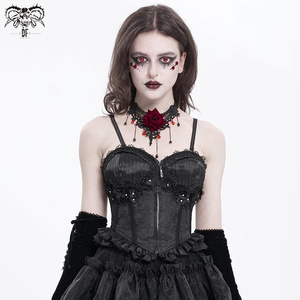 gorsetowy top DEVIL FASHION - BLACK GOTHIC LACE