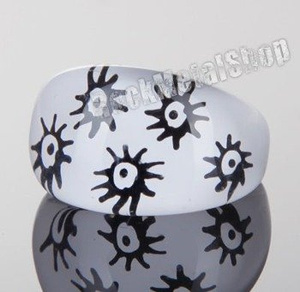 pierścień FLORAL biały