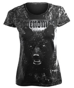 bluzka damska AMENOMEN - BLACK WOLF (OMEN024DA ALLPRINT WHITE)