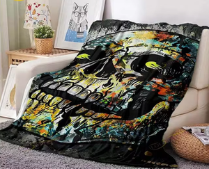 narzuta/koc SKULL - DRAWING