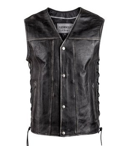 kamizelka męska  skórzana UNIK 5,  z bocznymi rzemieniami