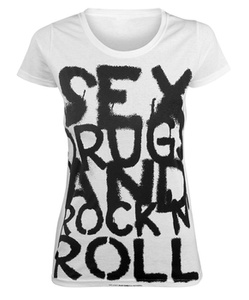 bluzka damska BLACK ICON - SEX, DRUGS (DICON102 WHITE)