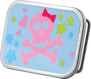 klamra do pasa PINK RIBBON SKULL