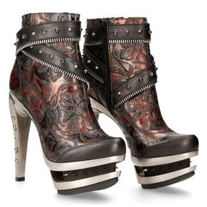 buty damskie NEW ROCK LUXOR NEGRO, VINTAGE FLOWER ROJO, ROCK ACERO [M.ROCK201-C4]