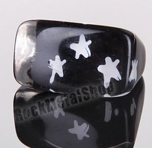 pierścień STARS czarny