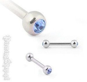 TYTANOWY BARBELL SZTANGA dwa oczka kolor aqua [TMBLDJ]