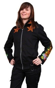 kurtka damska z kapturem LEATHER HEAVEN - BURNING HEART