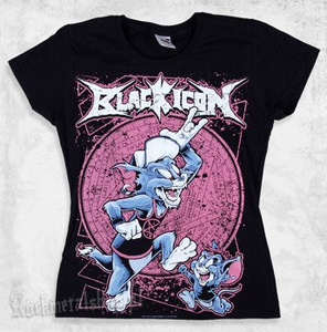bluzka damska BLACK ICON - TOM AND JERRY (DICON036 BLACK)