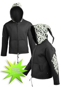 bluza HEXAGON - FLUORESCENT TRIBAL rozpinana, z kapturem