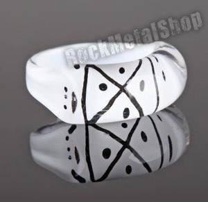 pierścień PATTERN biały