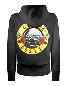 bluza damska GUNS N' ROSES - CLASSIC LOGO rozpinana, z kapturem