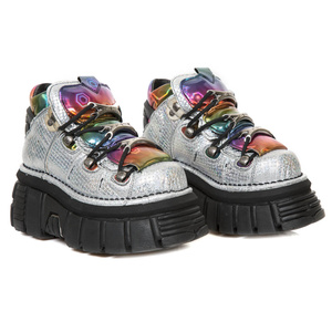 buty NEW ROCK HOLOGRAFIC CUADRADO PLATA, HOLO HEXAN MULTI, TOWER NEGRO LATERAL E-14 [106-C52]