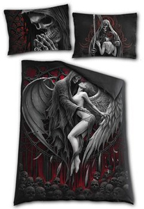 komplet pościelowy DEAD KISS, kołdra (135*200) + poduszka (80*80)  + poduszka (70*50)