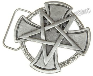 klamra do pasa PENTAGRAM + KRZYŻ MALTAŃSKI