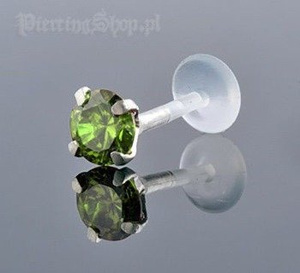 kolczyk do chrząstki TRAGUS LABRET OCZKO ZIEL