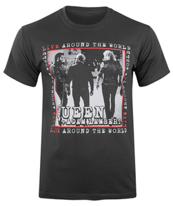 koszulka QUEEN - LIVE AROUND THE WORLD STARS szara