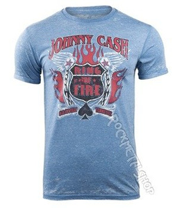 koszulka JOHNNY CASH - RING OF FIRE MENS BURNOUT