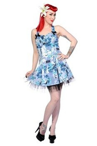 sukienka BANNED - BLUE COLD FLORAL