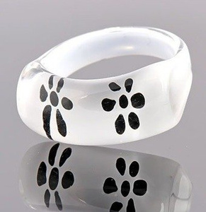 pierścień FLORAL biały