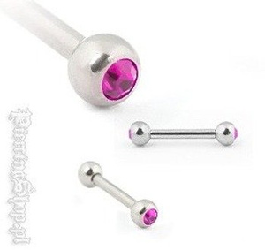 TYTANOWY BARBELL SZTANGA dwa oczka kolor ametyst [TMBLDJ]